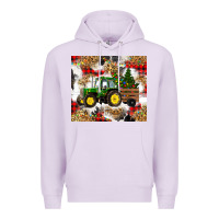 Lilac christmas farm tractor Premium Hoodie - RanaPortraitStore