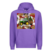 Purple christmas farm tractor Premium Hoodie - RanaPortraitStore