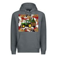 Rock christmas farm tractor Premium Hoodie - RanaPortraitStore
