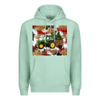 Seafoam christmas farm tractor Premium Hoodie - RanaPortraitStore