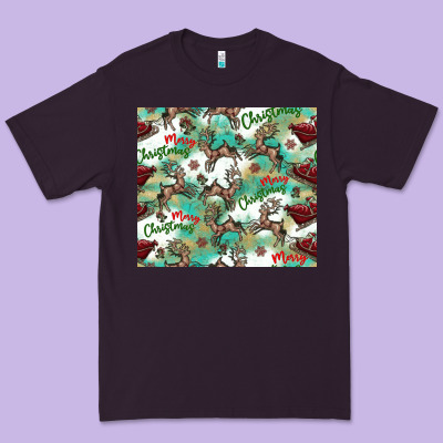 Christmas Magic Pattern Premium Tee Designed By Cowhidedigitalart