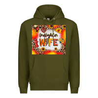 Army Green firefighter wife Premium Hoodie - RanaPortraitStore
