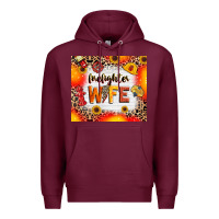 Burgundy firefighter wife Premium Hoodie - RanaPortraitStore
