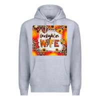 Heather Grey firefighter wife Premium Hoodie - RanaPortraitStore