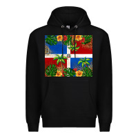 Black dominican republic Premium Hoodie - RanaPortraitStore