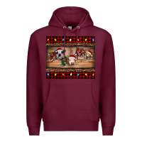 Burgundy hohoho christmas cows Premium Hoodie - RanaPortraitStore
