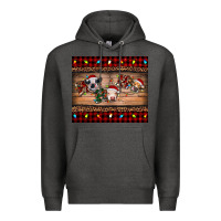 Charcoal Heather hohoho christmas cows Premium Hoodie - RanaPortraitStore