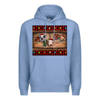 Colony Blue hohoho christmas cows Premium Hoodie - RanaPortraitStore