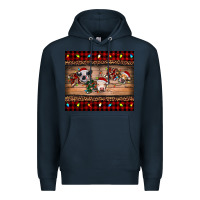 Navy hohoho christmas cows Premium Hoodie - RanaPortraitStore