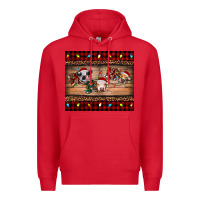 Red hohoho christmas cows Premium Hoodie - RanaPortraitStore