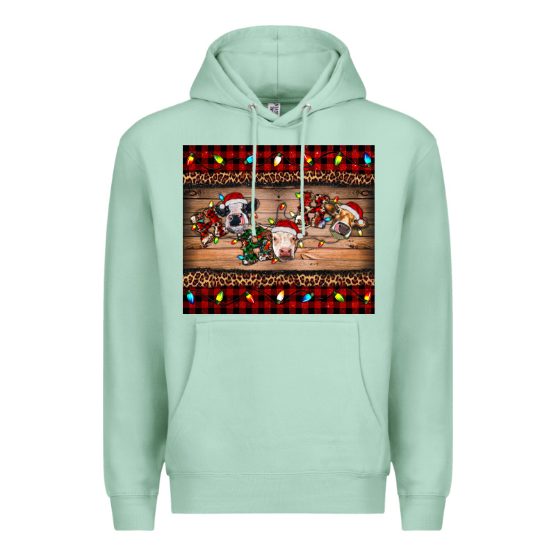 Hohoho Christmas Cows Premium Hoodie by RanaPortraitStore | Teevron