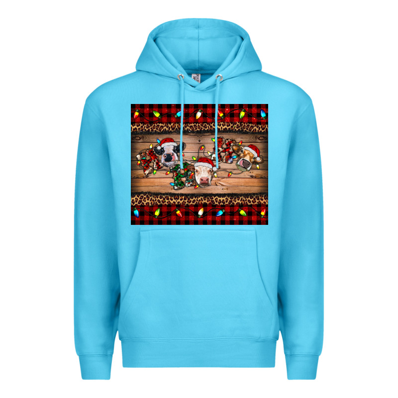 Hohoho Christmas Cows Premium Hoodie by RanaPortraitStore | Teevron