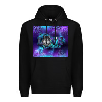 Black for the love of the wolves Premium Hoodie - RanaPortraitStore