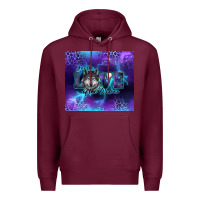 Burgundy for the love of the wolves Premium Hoodie - RanaPortraitStore