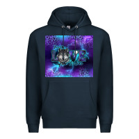 Navy for the love of the wolves Premium Hoodie - RanaPortraitStore