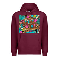 Burgundy pet groomer Premium Hoodie - RanaPortraitStore