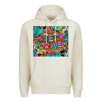 Oatmeal Heather pet groomer Premium Hoodie - RanaPortraitStore