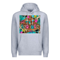Heather Grey pet groomer Premium Hoodie - RanaPortraitStore