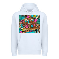 White pet groomer Premium Hoodie - RanaPortraitStore