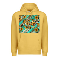 Antique Gold leopard sunflower hearts Premium Hoodie - RanaPortraitStore