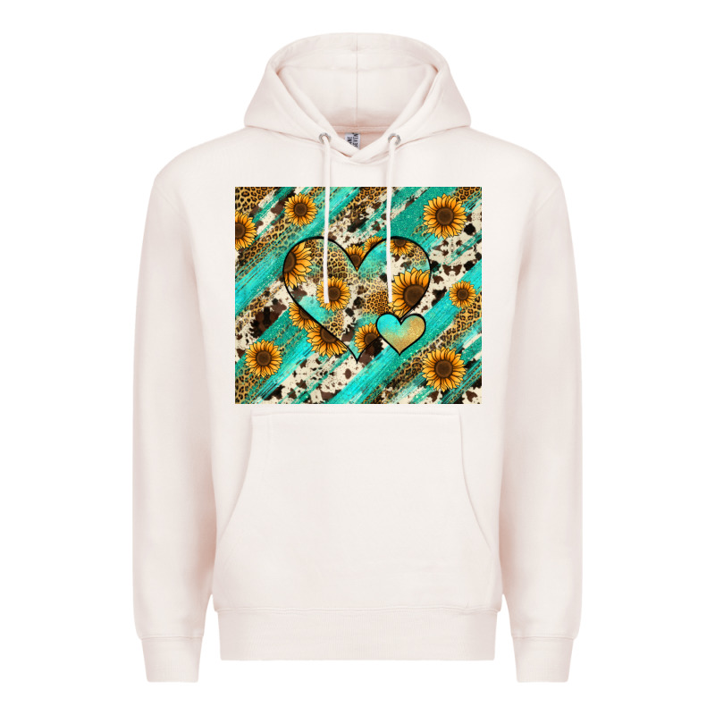 Leopard Sunflower Hearts Premium Hoodie by RanaPortraitStore | Teevron