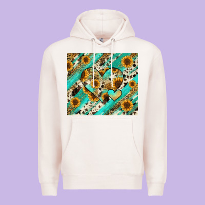 Premium Hoodie leopard sunflower hearts