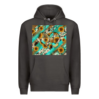 Smoke leopard sunflower hearts Premium Hoodie - RanaPortraitStore