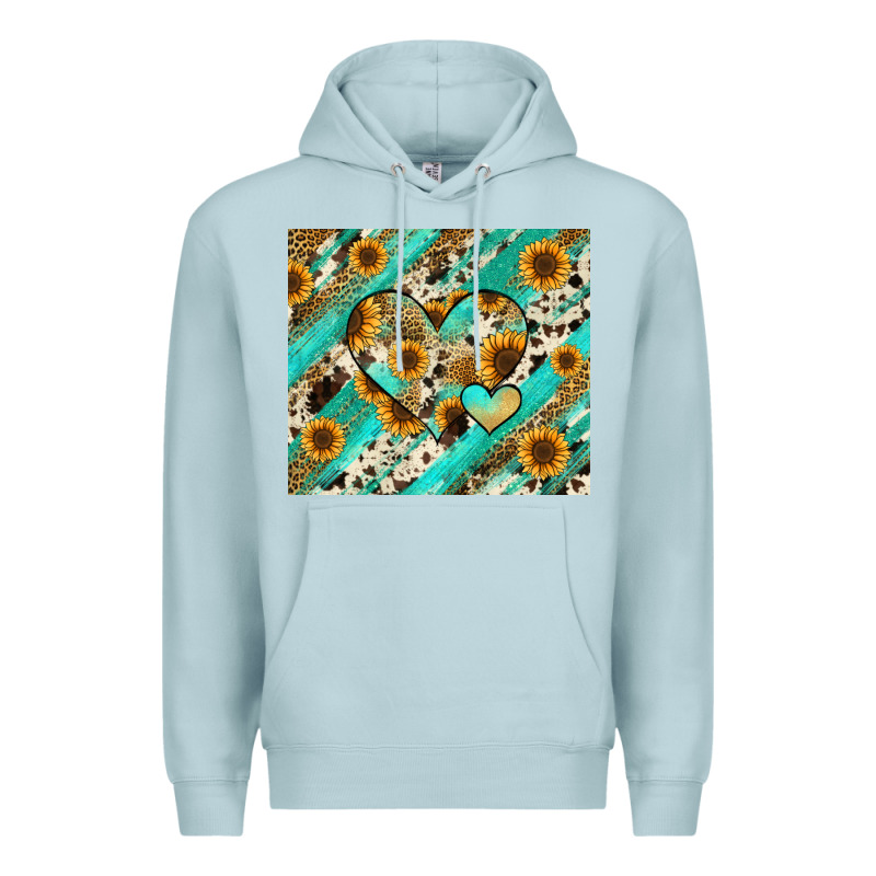 Leopard Sunflower Hearts Premium Hoodie by RanaPortraitStore | Teevron