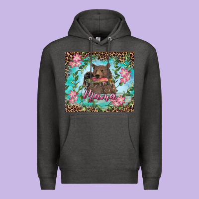 Premium Hoodie mama bear haunting fish floral
