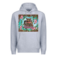 Heather Grey mama bear haunting fish floral Premium Hoodie - RanaPortraitStore