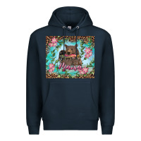Navy mama bear haunting fish floral Premium Hoodie - RanaPortraitStore