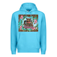 Ocean Blue mama bear haunting fish floral Premium Hoodie - RanaPortraitStore