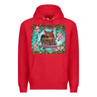 Red mama bear haunting fish floral Premium Hoodie - RanaPortraitStore