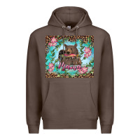 Coffee mama bear haunting fish floral Premium Hoodie - RanaPortraitStore