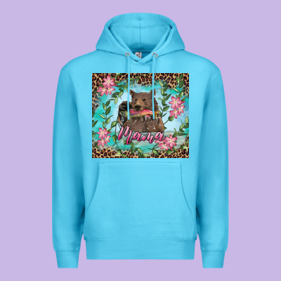 Premium Hoodie mama bear haunting fish floral