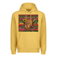 Antique Gold serape leopard turquoise sunflowers cow Premium Hoodie - RanaPortraitStore