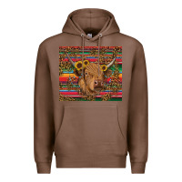 Chestnut serape leopard turquoise sunflowers cow Premium Hoodie - RanaPortraitStore
