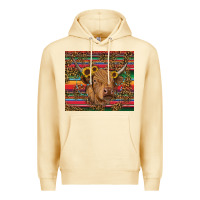Pina Colada serape leopard turquoise sunflowers cow Premium Hoodie - RanaPortraitStore