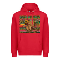 Red serape leopard turquoise sunflowers cow Premium Hoodie - RanaPortraitStore