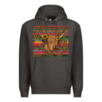 Smoke serape leopard turquoise sunflowers cow Premium Hoodie - RanaPortraitStore
