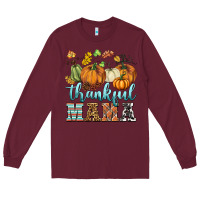 Burgundy thankful mama Long Sleeve Tee - BarkalooDesign
