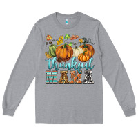 Heather Grey thankful mama Long Sleeve Tee - BarkalooDesign