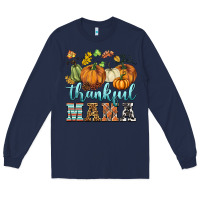 Navy thankful mama Long Sleeve Tee - BarkalooDesign