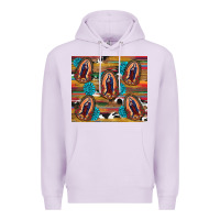 Lilac serape gemstone glitter cowhide lady of guadalupe Premium Hoodie - RanaPortraitStore