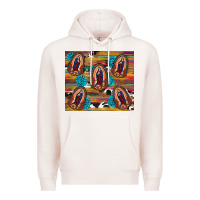 Pale Pink serape gemstone glitter cowhide lady of guadalupe Premium Hoodie - RanaPortraitStore