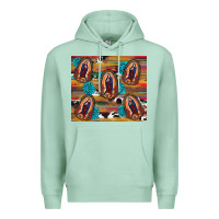 Seafoam serape gemstone glitter cowhide lady of guadalupe Premium Hoodie - RanaPortraitStore