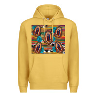 Antique Gold serape gemstone glitter cowhide lady of guadalupe Premium Hoodie - RanaPortraitStore