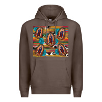 Coffee serape gemstone glitter cowhide lady of guadalupe Premium Hoodie - RanaPortraitStore