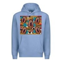 Colony Blue serape gemstone glitter cowhide lady of guadalupe Premium Hoodie - RanaPortraitStore