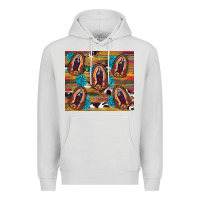 Dove Grey serape gemstone glitter cowhide lady of guadalupe Premium Hoodie - RanaPortraitStore